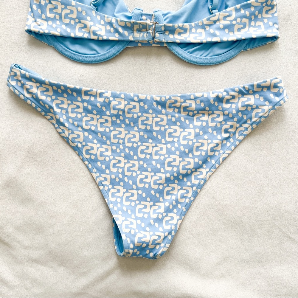 Aro Blue Patterned Bikini Set - Medium / Small - image 4